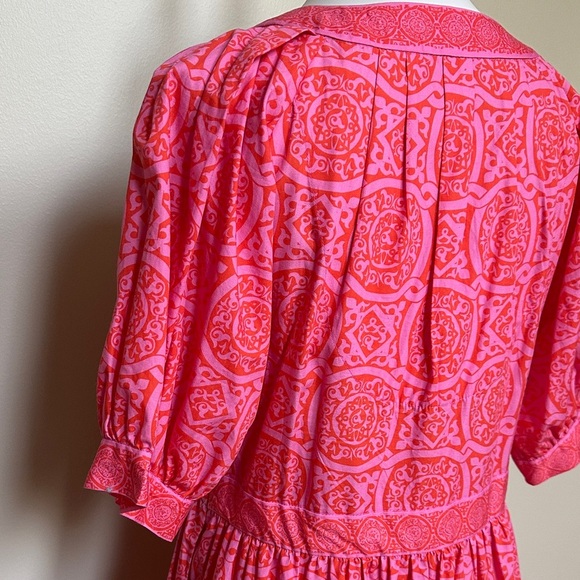 Classic Gretchen Scott Designs Vivid Pink Midi Dress With Pockets - Picture 4 of 6